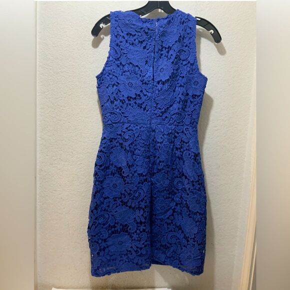 JCrew Sleeveless Lace Sheath Dress Caribbean Blue size 4 NWT - Picture 5 of 5